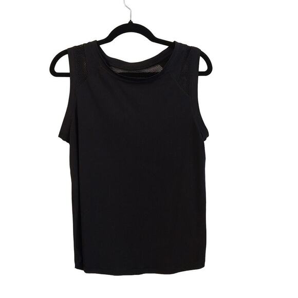 90 Degree by Reflex Yoga Top Size Medium Black Mesh Open Back Workout Active - Picture 7 of 11
